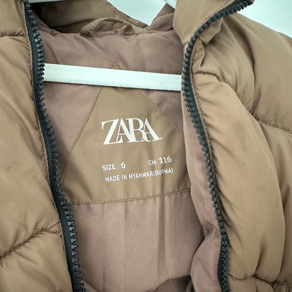 Zara Girls Zippered Puffer Coat - Picture 5 of 5